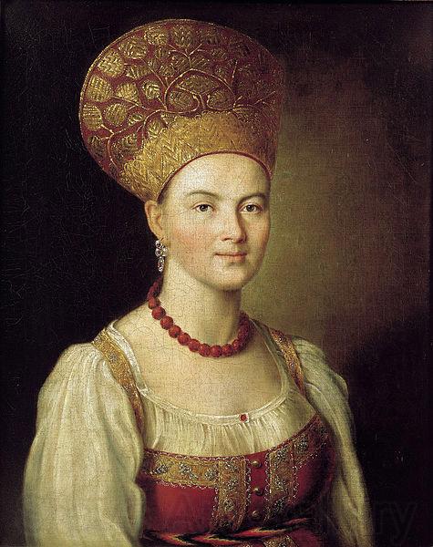 unknow artist Portrait of an Unknown Woman in Russian Costume Spain oil painting art